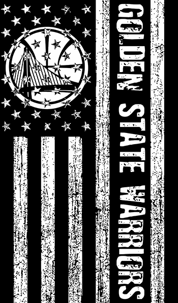 Golden State Warriors Black And White American Flag logo vinyl decal